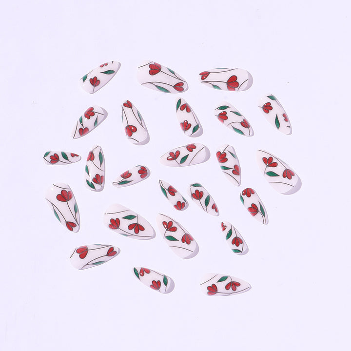 Nail art set with floral accents and glitter Kalsten