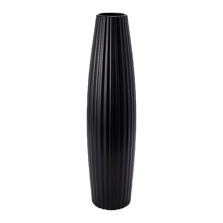 Elegant Ribbed Ceramic Floor Vase Kalsten