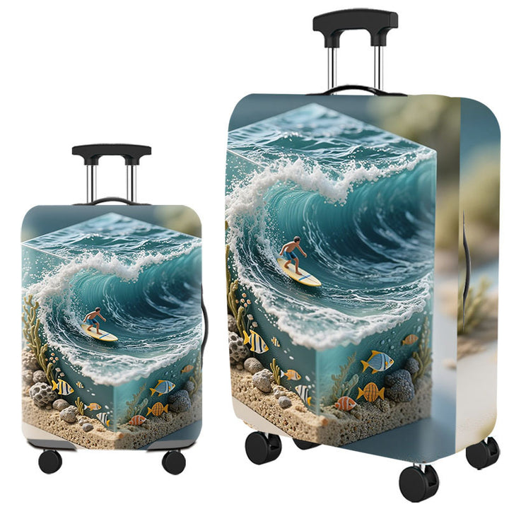 Tropical Leaf Print Hard Shell Luggage Kalsten