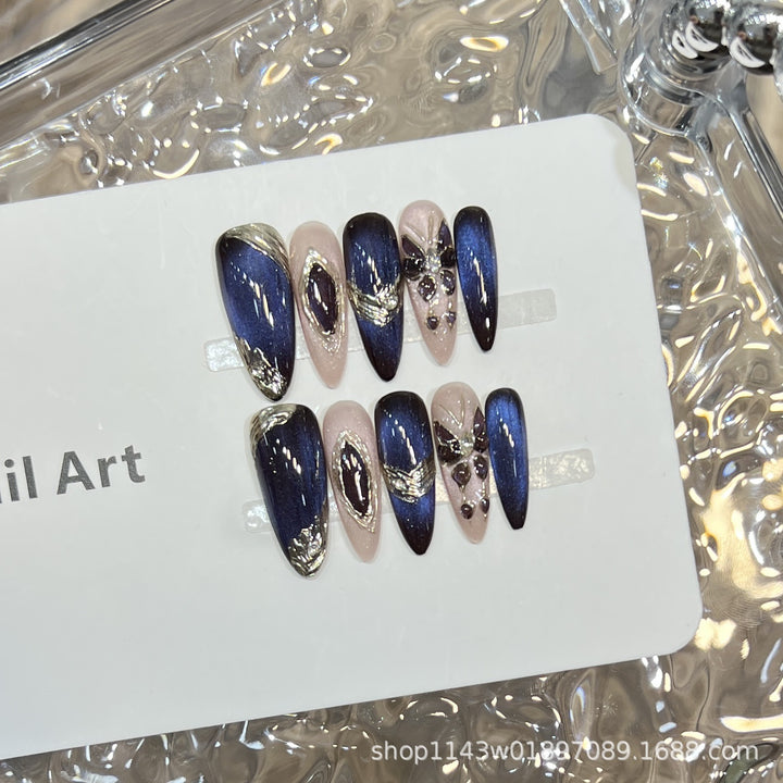 Elegant Stiletto Press-On Nail Set with Decorative Accents Kalsten