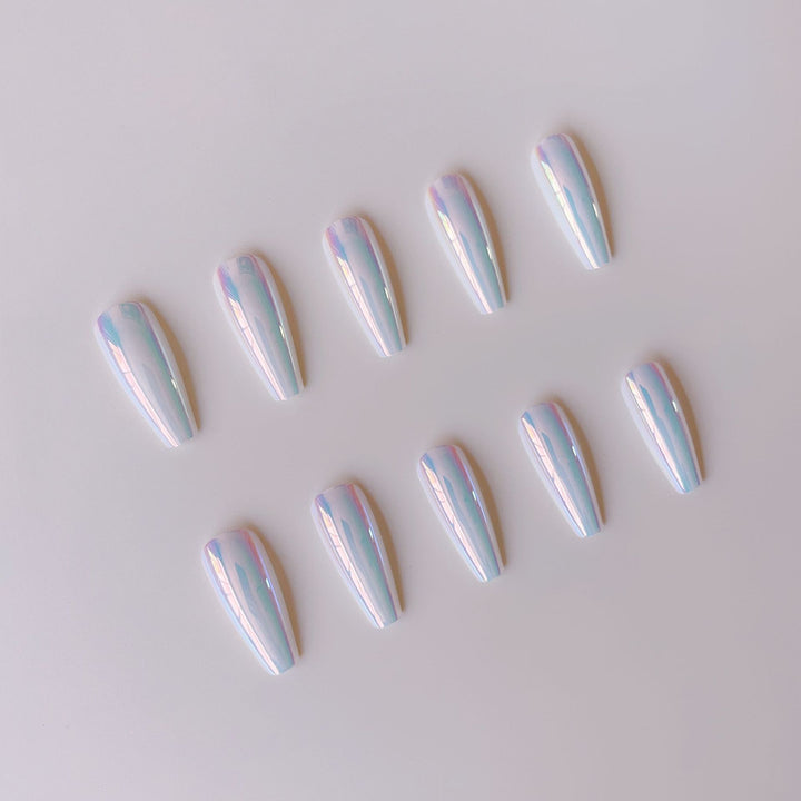 Artificial nail tips with holographic design Kalsten