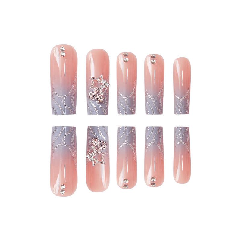 Glamorous 3D Star Pattern Press-On Nails Kalsten