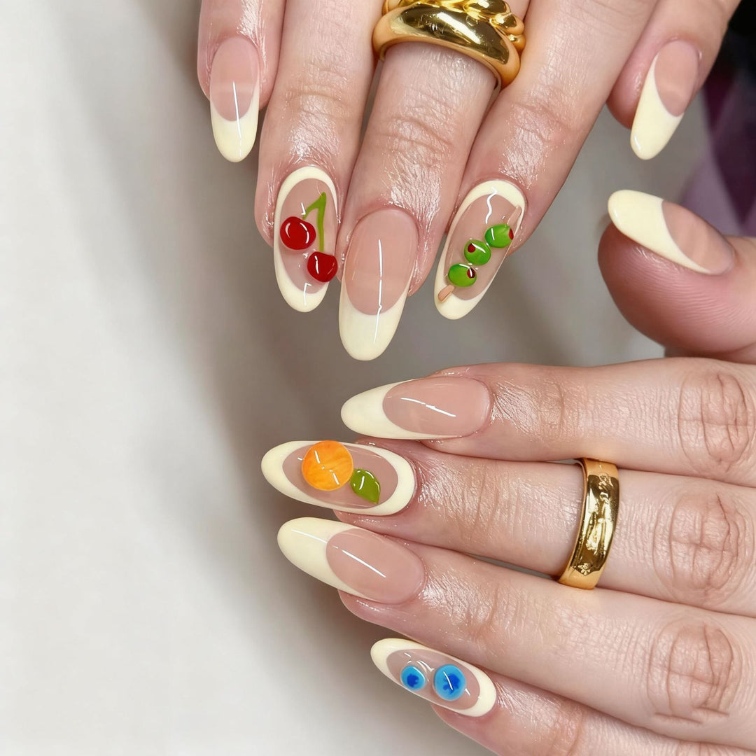 Artificial nails with colorful fruit designs Kalsten