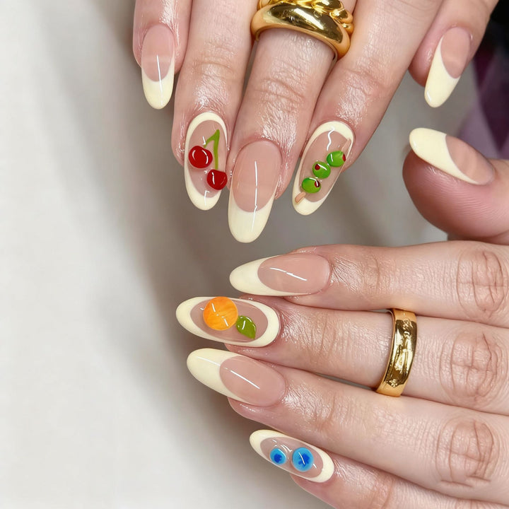 Artificial nails with colorful fruit designs Kalsten
