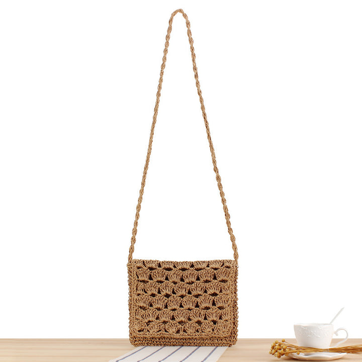 Hand-knotted shoulder bag in modern wicker pattern Kalsten