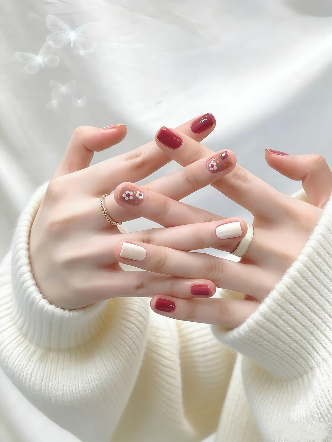 Artistic Floral Press-On Nails  1791773134