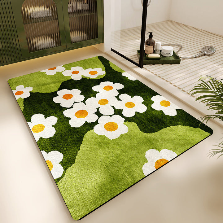 Floral Design Bath Mat
