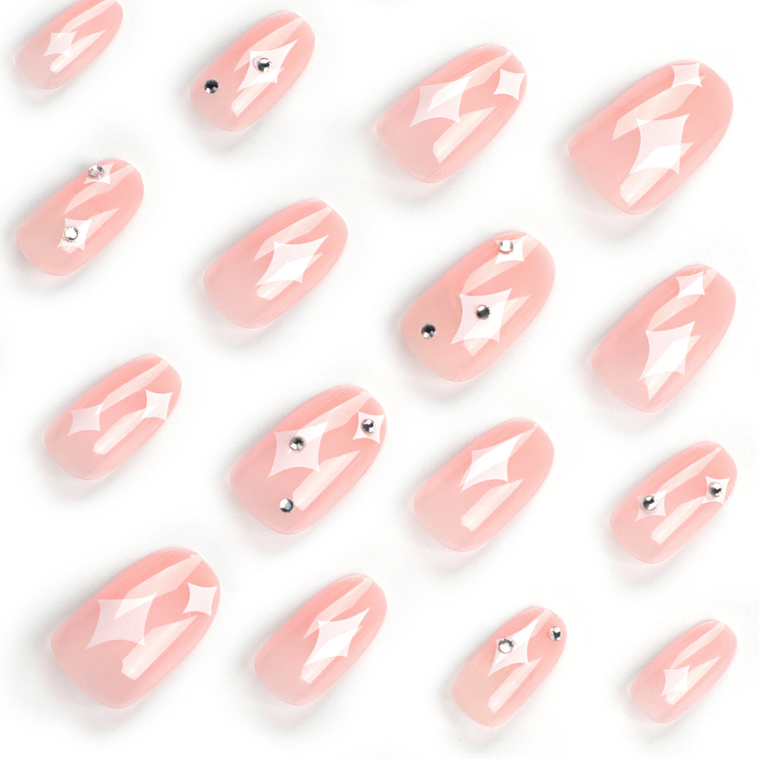 Artistic acrylic nails with glamorous glitter design Kalsten