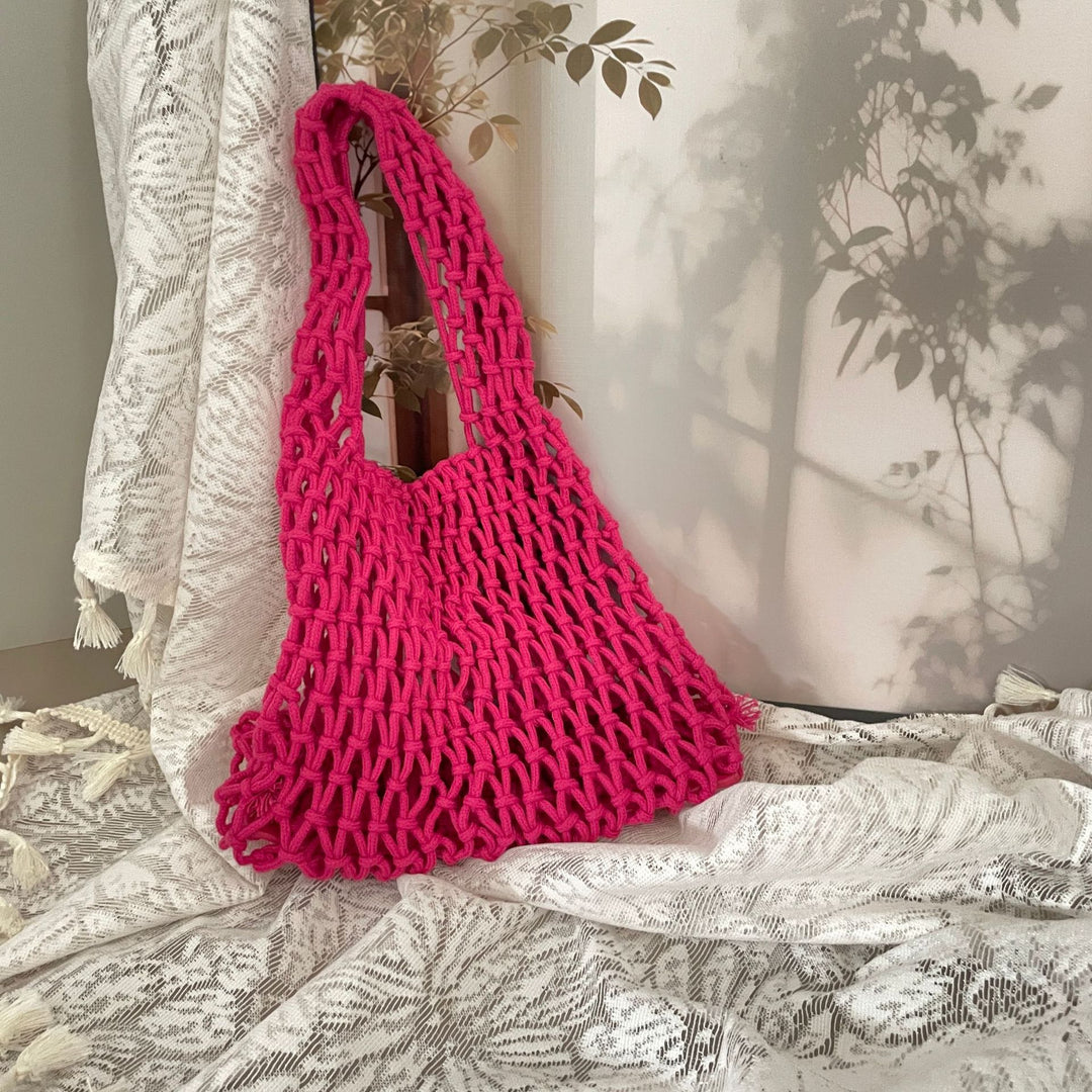 Hand-knotted tote bag in modern design Kalsten