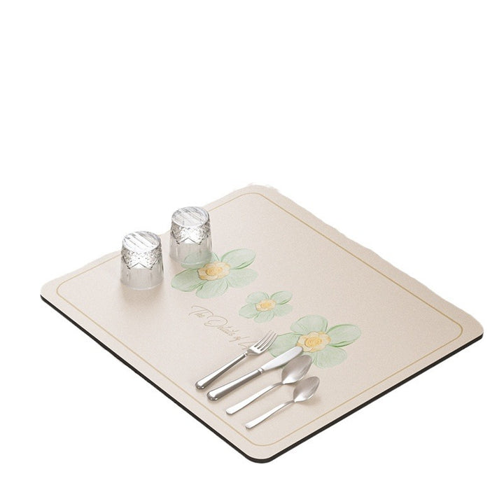 Floral Design Kitchen Drying Mat