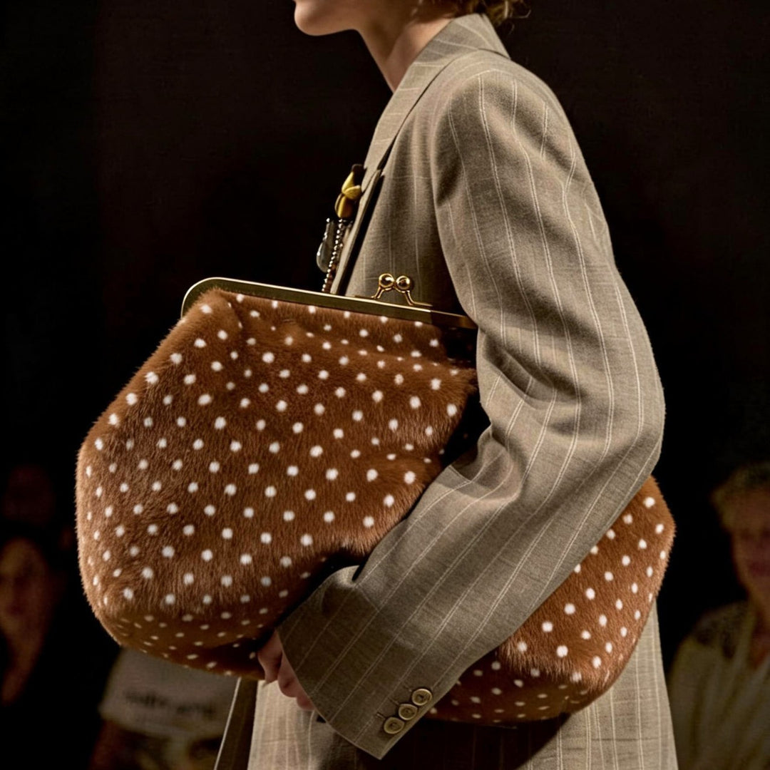 Polka Dot Fur Handbag