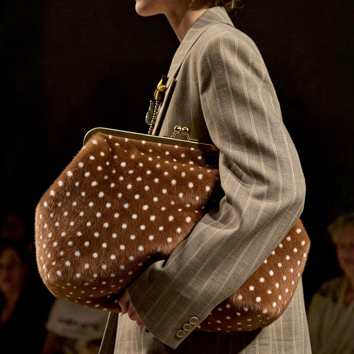 Polka Dot Fur Handbag