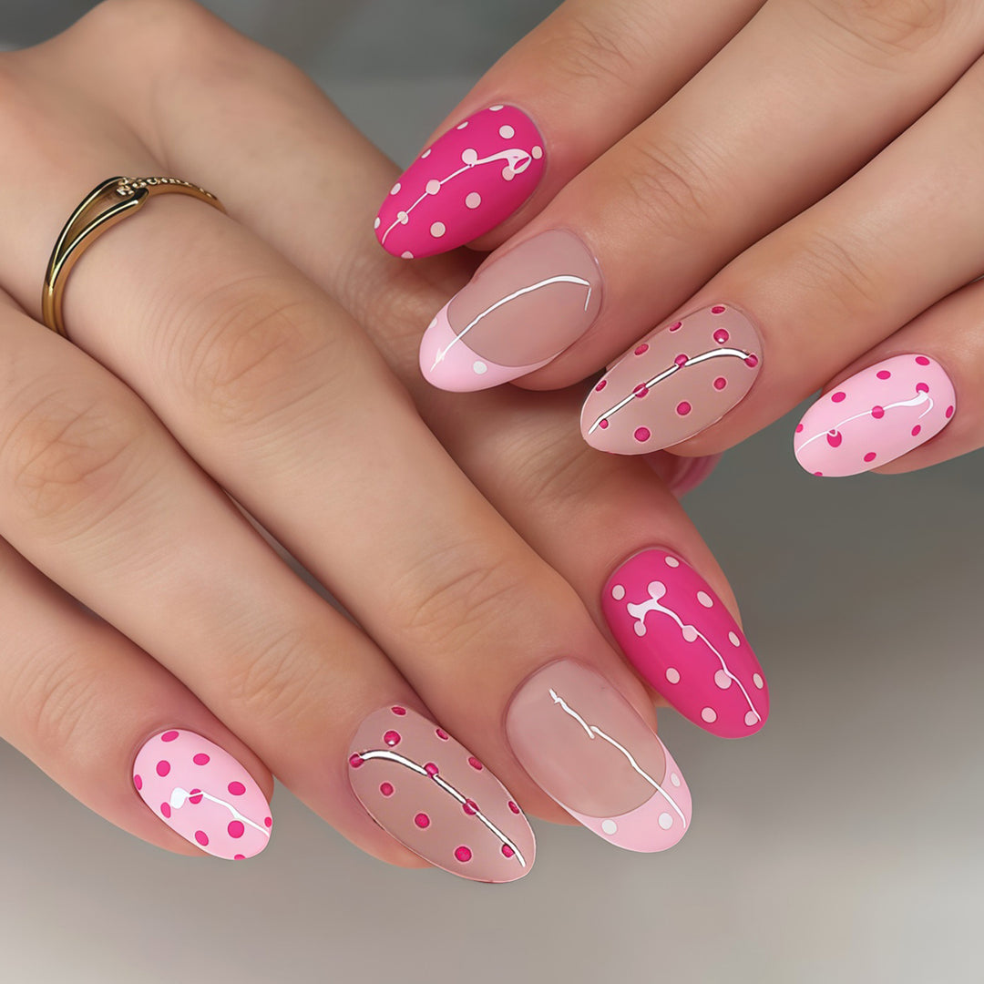 Artistic Polka Dot Press-On Nail Set Kalsten