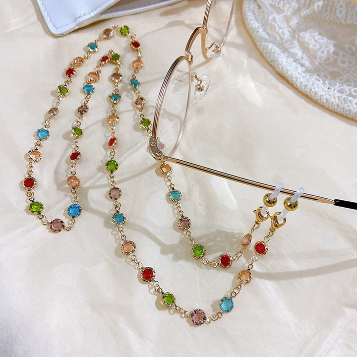 Filigree Glitter Necklace with Colorful Crystals Calstone Kalsten