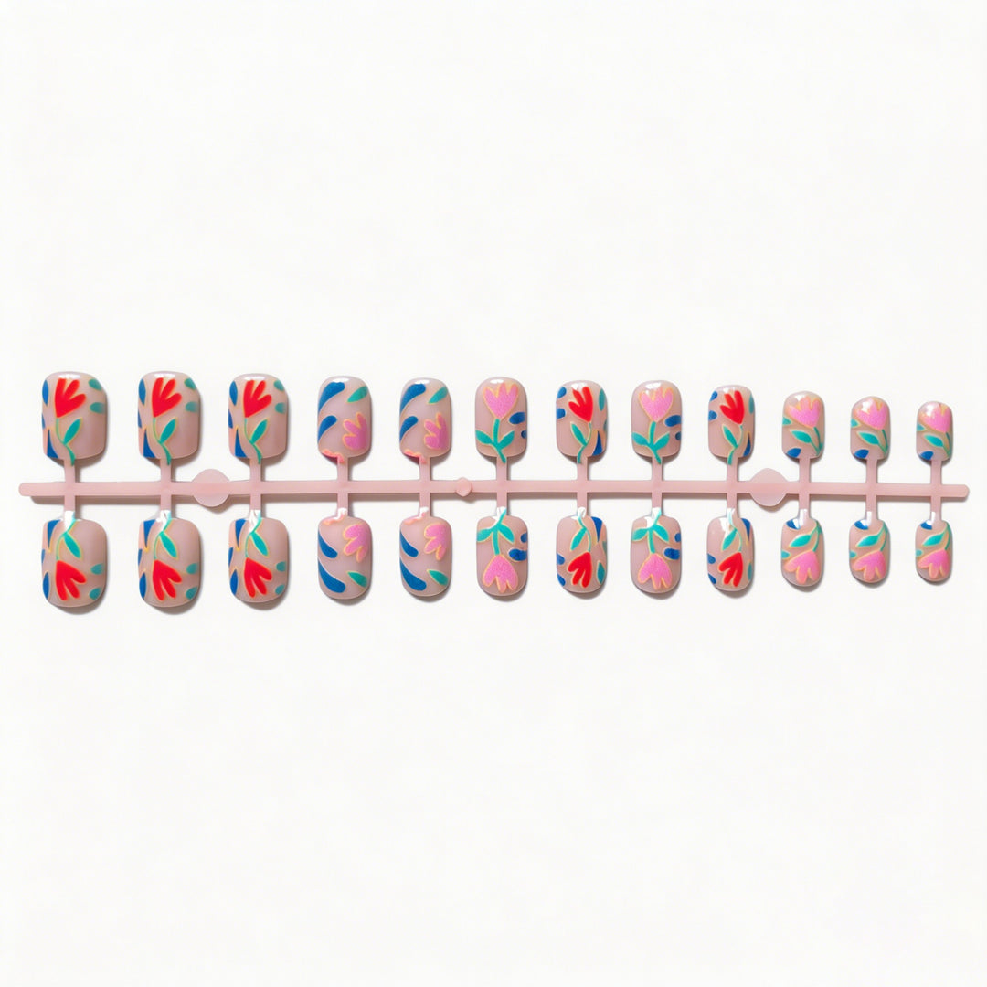 Artistic Floral Nail Design