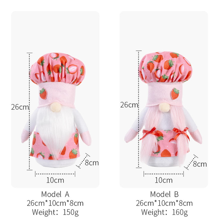 Strawberry Chef Gnome Figurine Kalsten