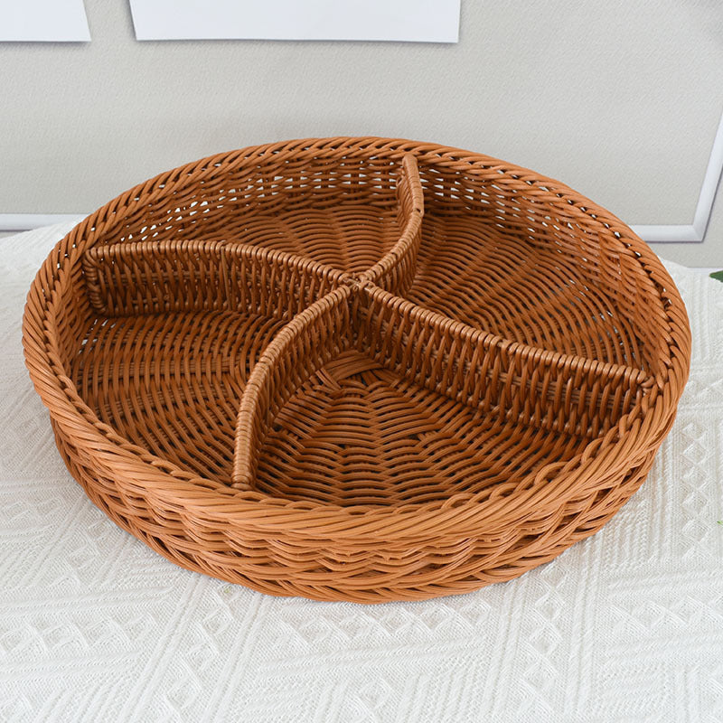Artisan Woven Round Storage Tray Kalsten