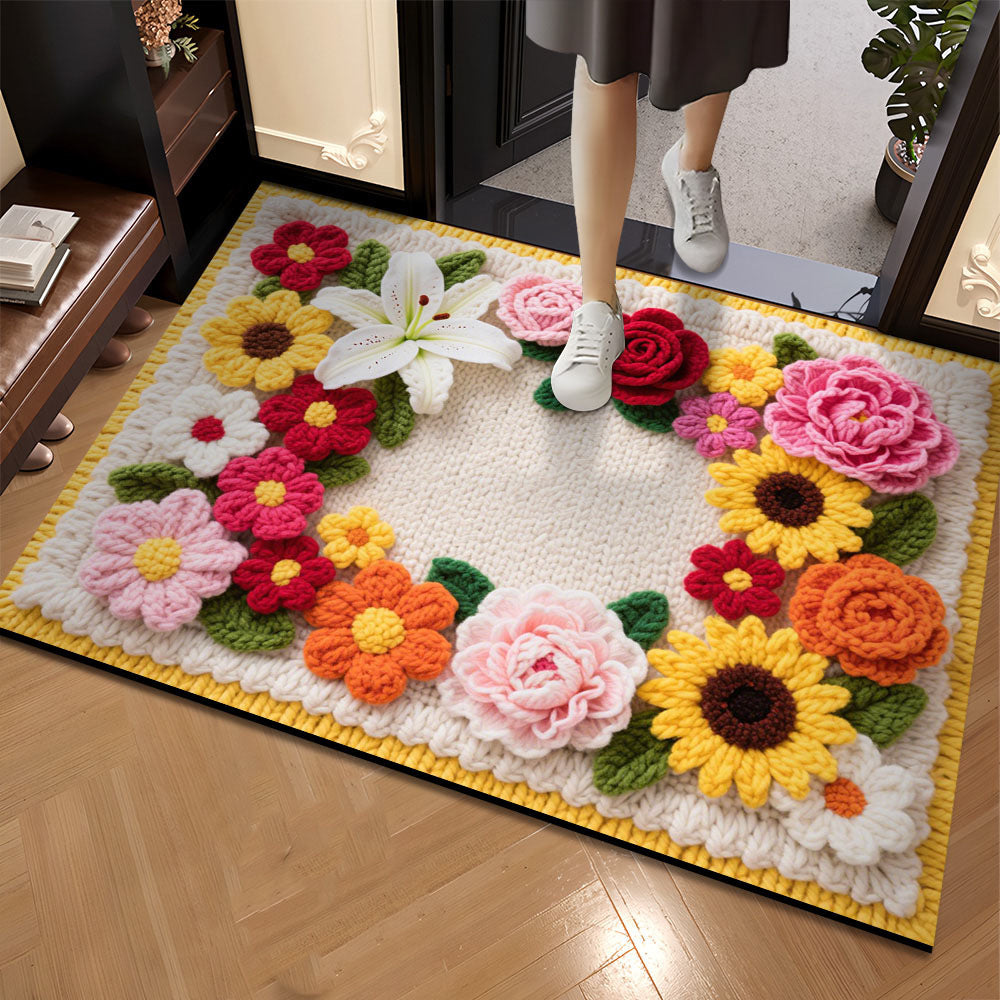 Floral Design Entrance Mat
