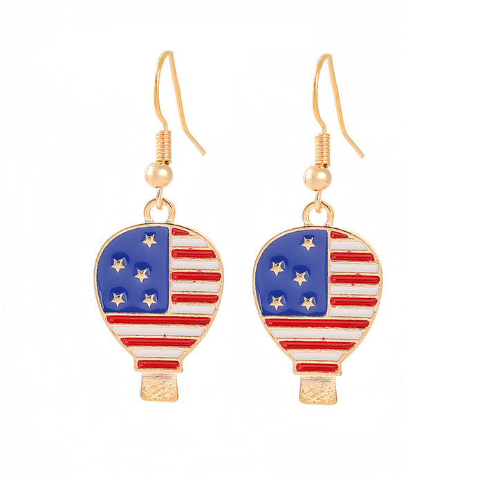 Women's nan patriotic horseshoe enamel dangle earrings with star-accented design and fishhook findings Kalsten