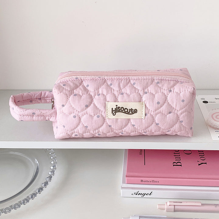 Quilted Heart-Shaped Pencil Case Kalsten