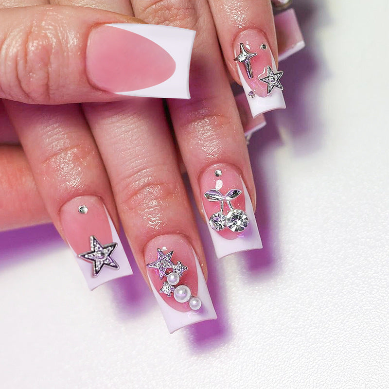 Nail art set with decorative flower and glitter motifs Kalsten