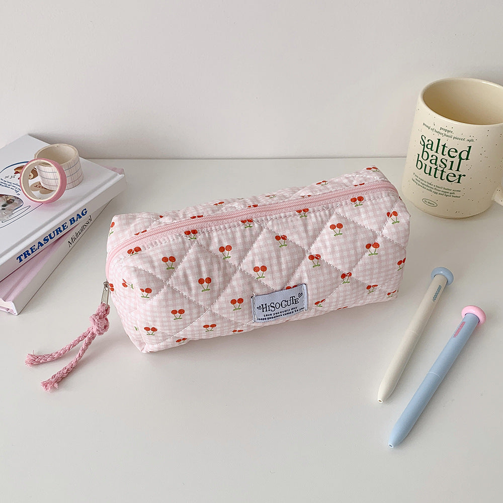 Quilted Cherry Print Pencil Case Kalsten