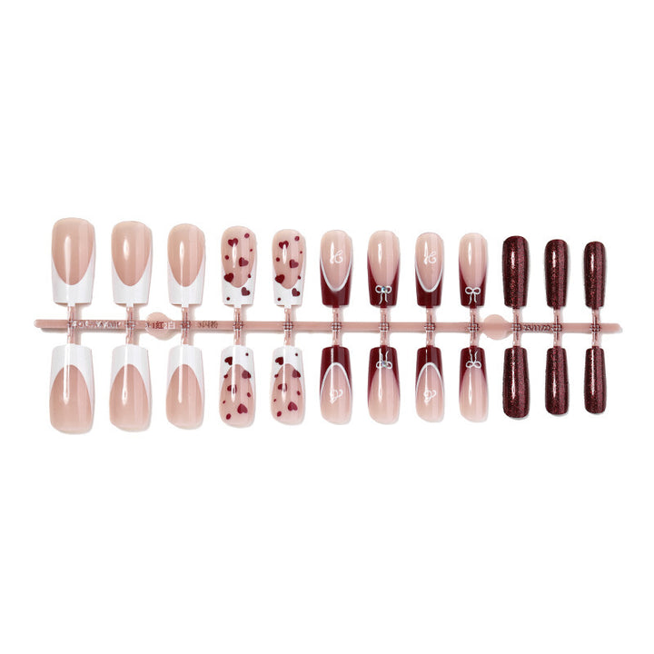 Creative Nail Art Set with Heart and Glitter Accents Kalsten