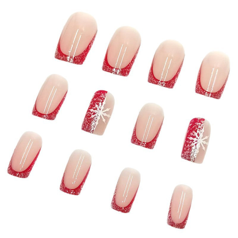 Elegant artificial nails with festive glitter accent Kalsten