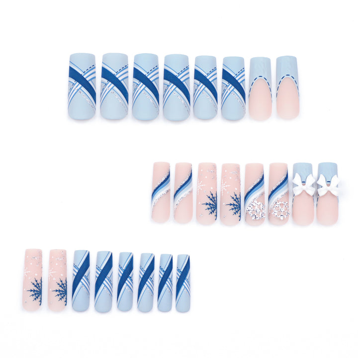 Premium Nail Extensions with Luxurious Winter Design Kalsten