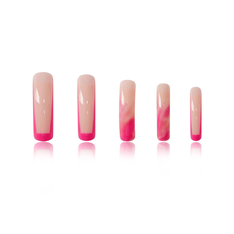 Trendy Long Marble Effect Press-On Nails Kalsten