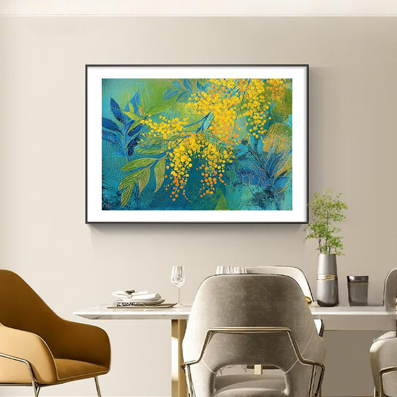 Textured Botanical Canvas Wall Art for Home