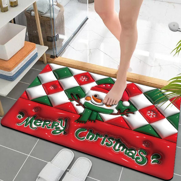 Cute Holiday-Themed Bath Mat for Bathroom Decor