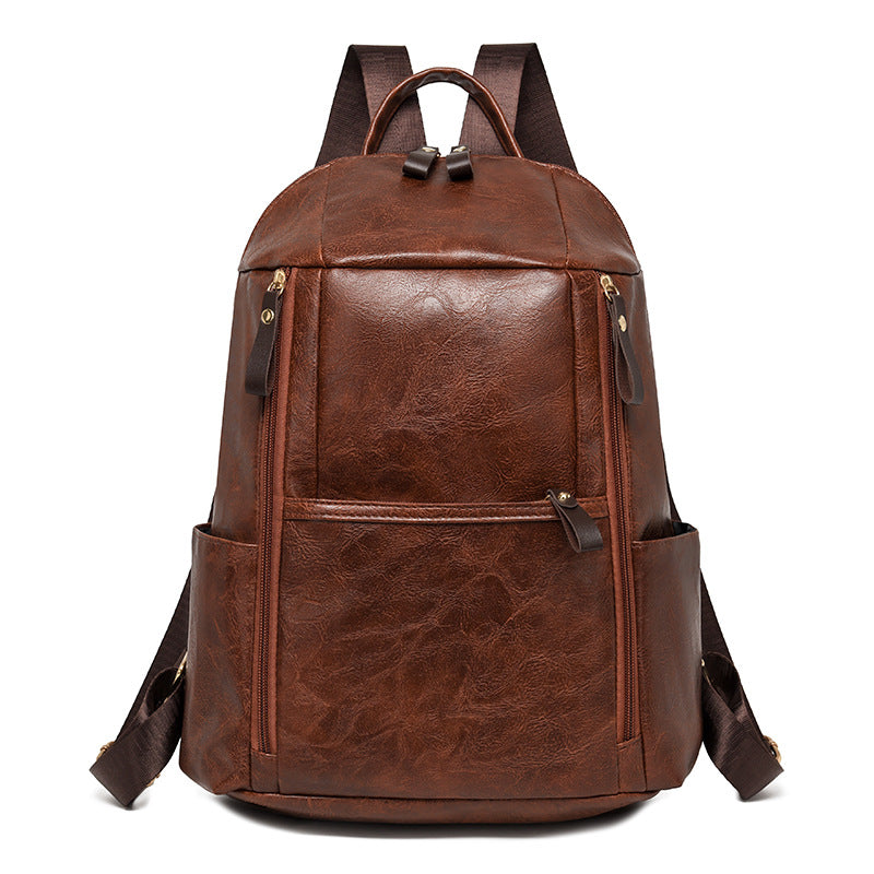 Elegant Multi-Compartt Faux Leather Backpack Kalsten