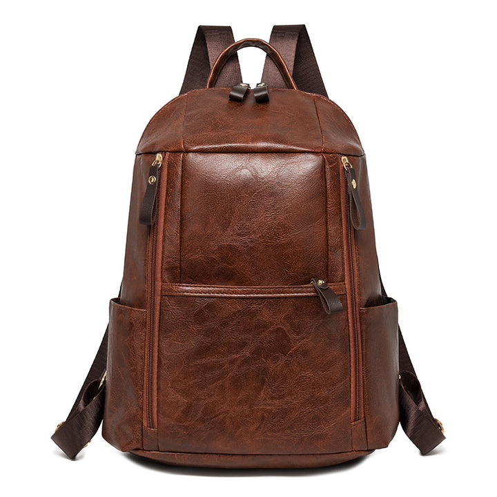 Elegant Multi-Compartt Faux Leather Backpack Kalsten