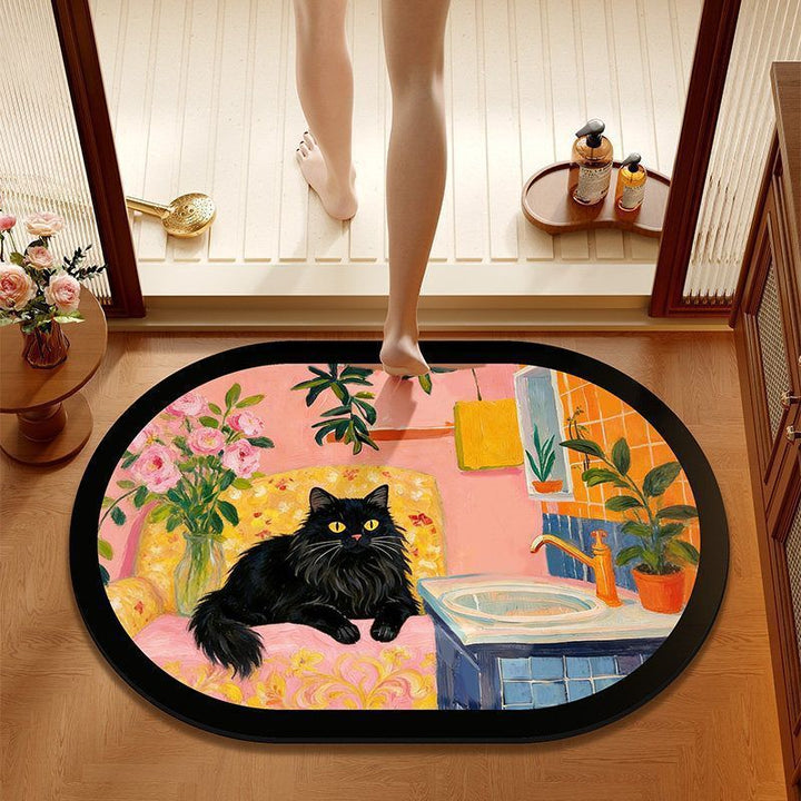 Artistic Cat Bath Rug