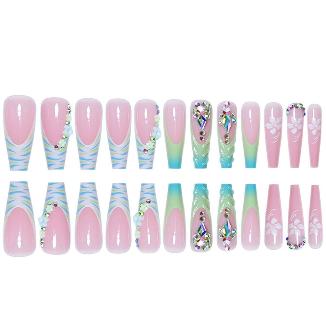 Glamorous 3D Floral Press-On Nail Extensions Kalsten