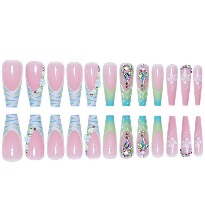 Glamorous 3D Floral Press-On Nail Extensions Kalsten
