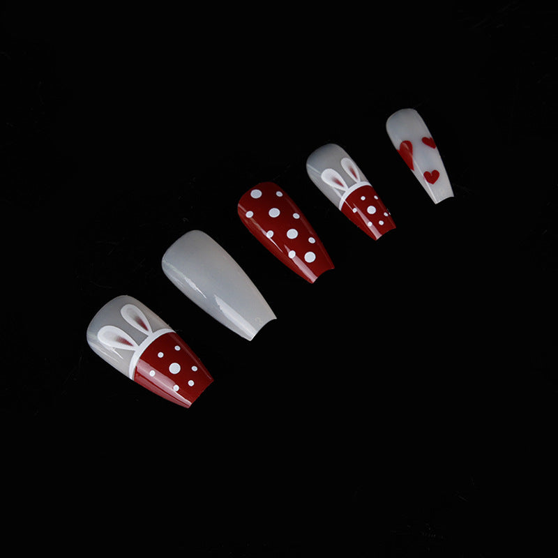 Playful Bunny-Themed Press-On Nail Art Kalsten