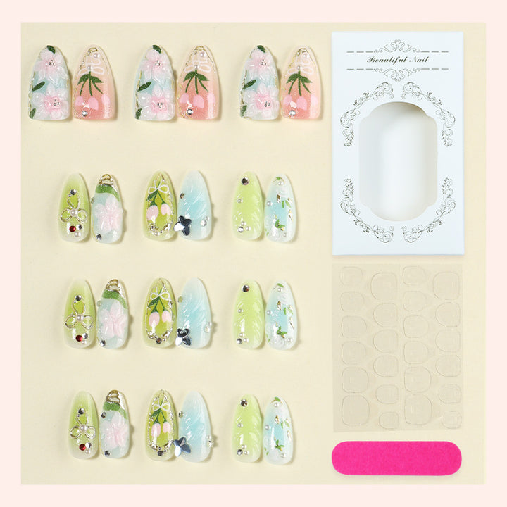 Floral Articulated Press-On Nail Set Kalsten