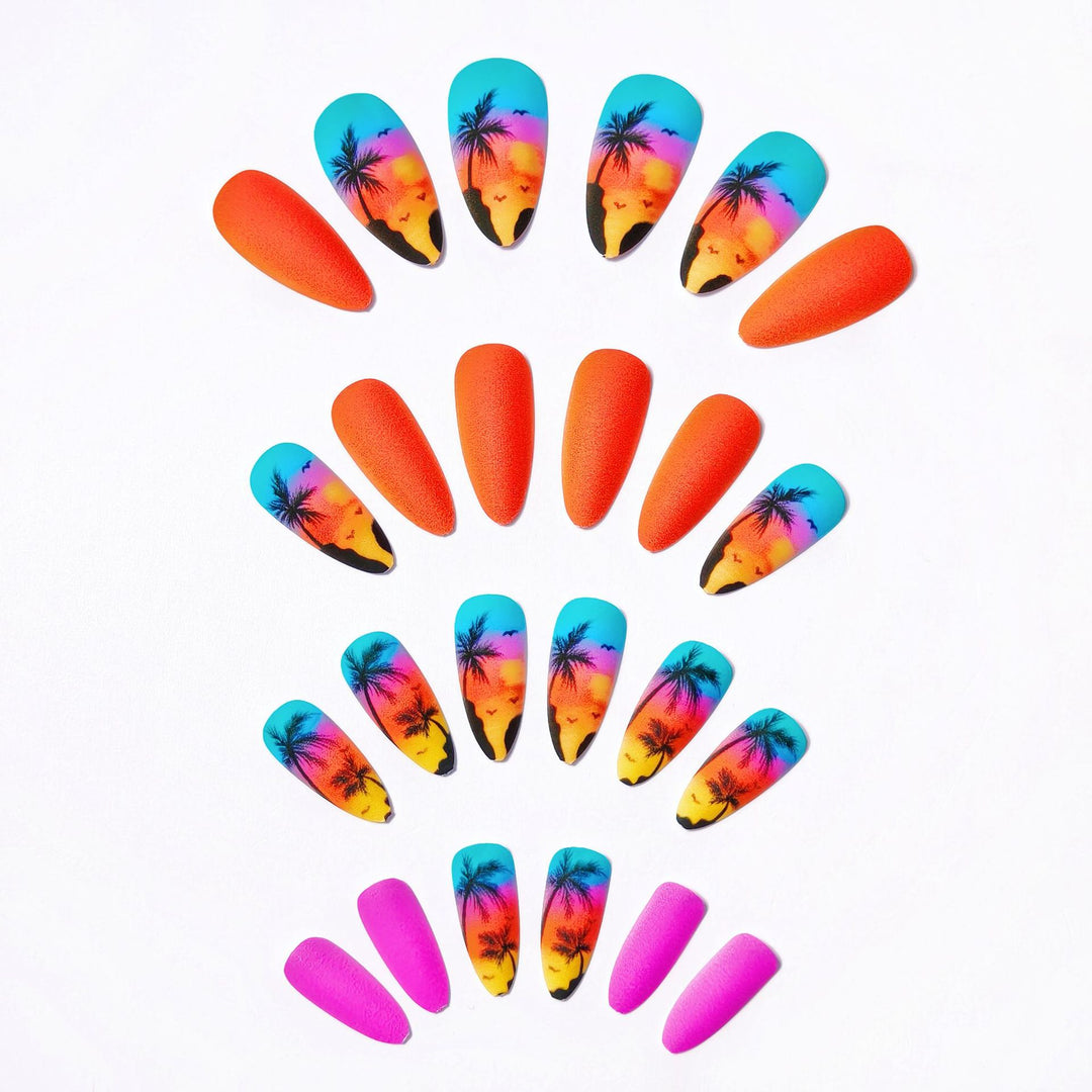 Creative Art Nails with Tropical Palm Motif Kalsten
