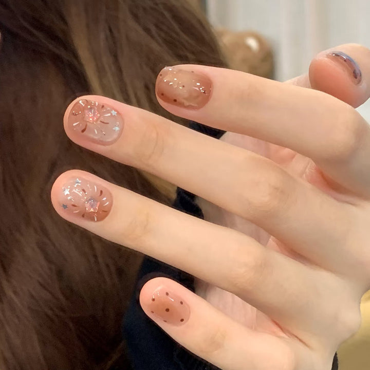Elegant Floral Press-On Nail Art Kalsten