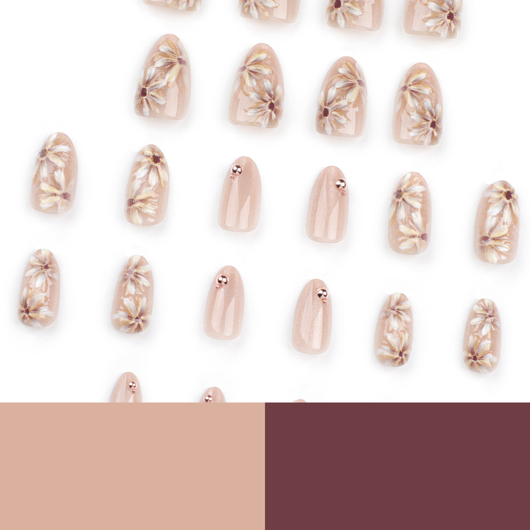 Artful Nail Extensions with 3D Flower Design Kalsten