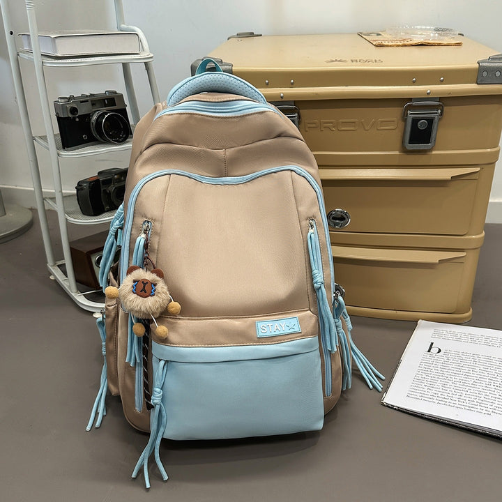 Backpack with Cute Animal Pendant and Practical Compartments Kalsten