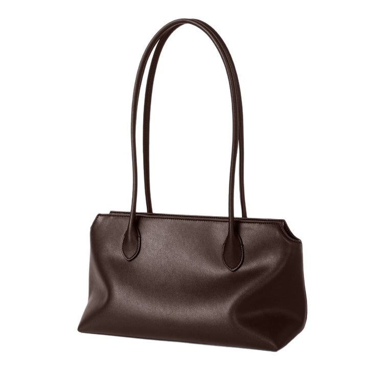 Long-Handle Structured Rectangle Shoulder Tote Bag