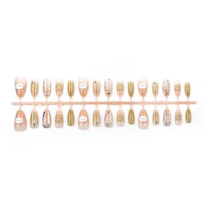 Decorative Cat-Themed Press-On Nail Set