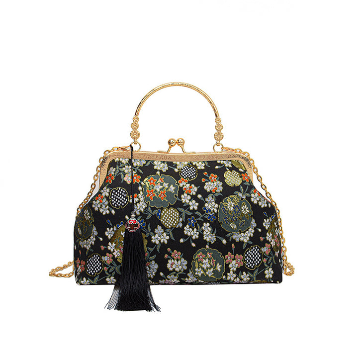 Floral Embroidered Evening Clutch