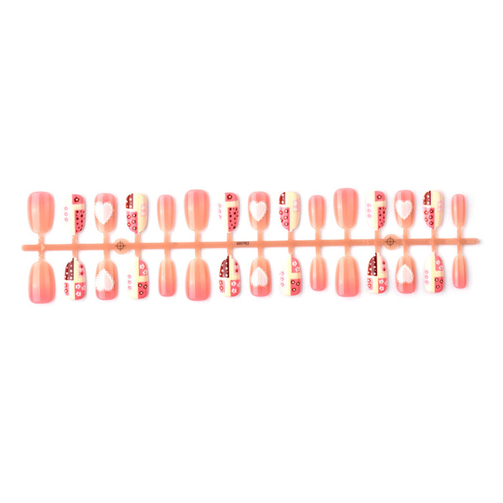 Decorative Hearts & Patterns Press-On Nail Art Set