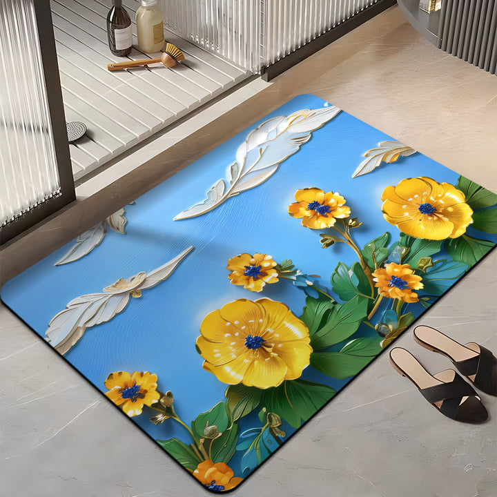 Floral-Themed Plush Bath Mat Kalsten