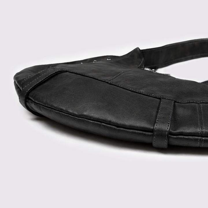 Multi-Pocket Slouchy Leather Hobo Bag