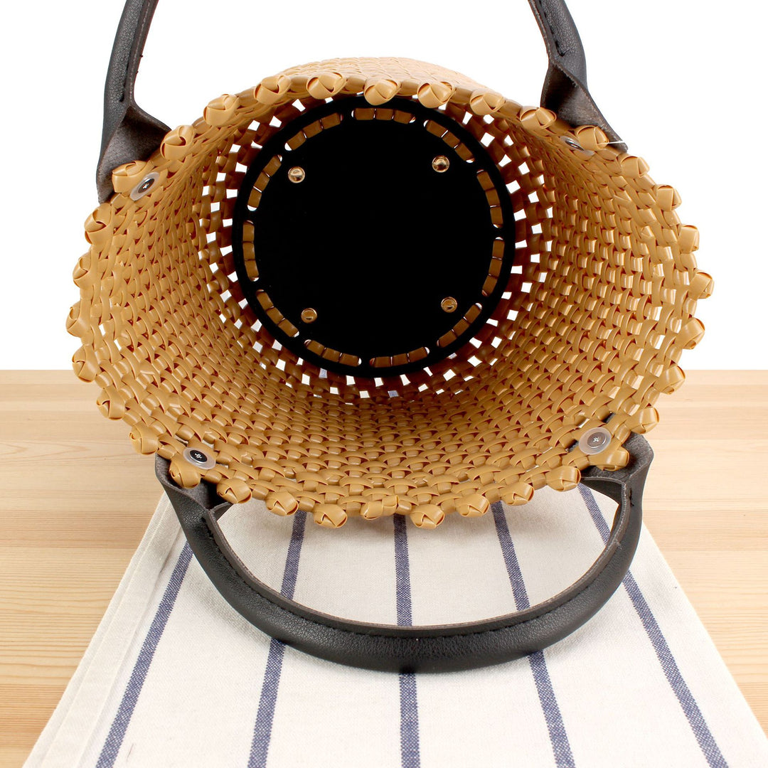 Braided shopping bag with practical leather handles Kalsten